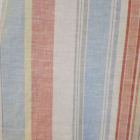 Derek Heart | Wide Leg High Waist Pastel Stripe Cotton/Flax Pant | Size … - Picture 5 of 6